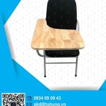 Ghế gấp liền bàn khung sắt sơn tĩnh điện lưng lớn mặt gỗ cao su