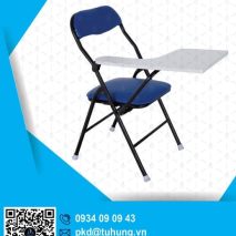 Ghế gấp liền bàn khung sắt sơn tĩnh điện lưng nhỏ mặt gỗ công nghiệp