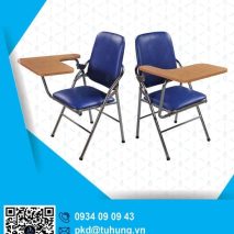 Ghế gấp liền bàn lưng cao khung inox mặt gỗ công nghiệp